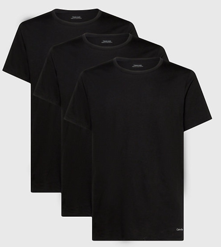 Billede af Calvin Klein Crew Neck T-shirt 3-pakke -Sort Large