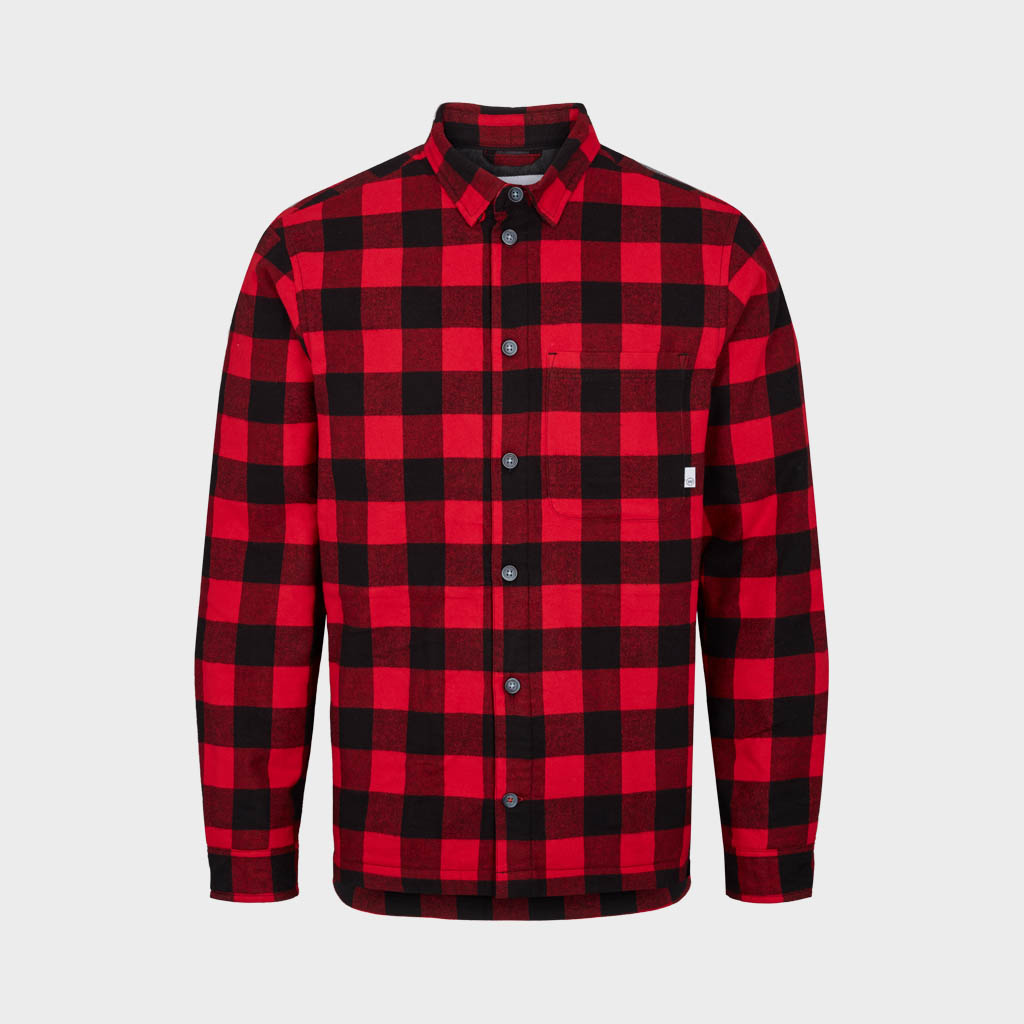 Ramon Flannel check 12 quilt overshirt - Red / Black Medium