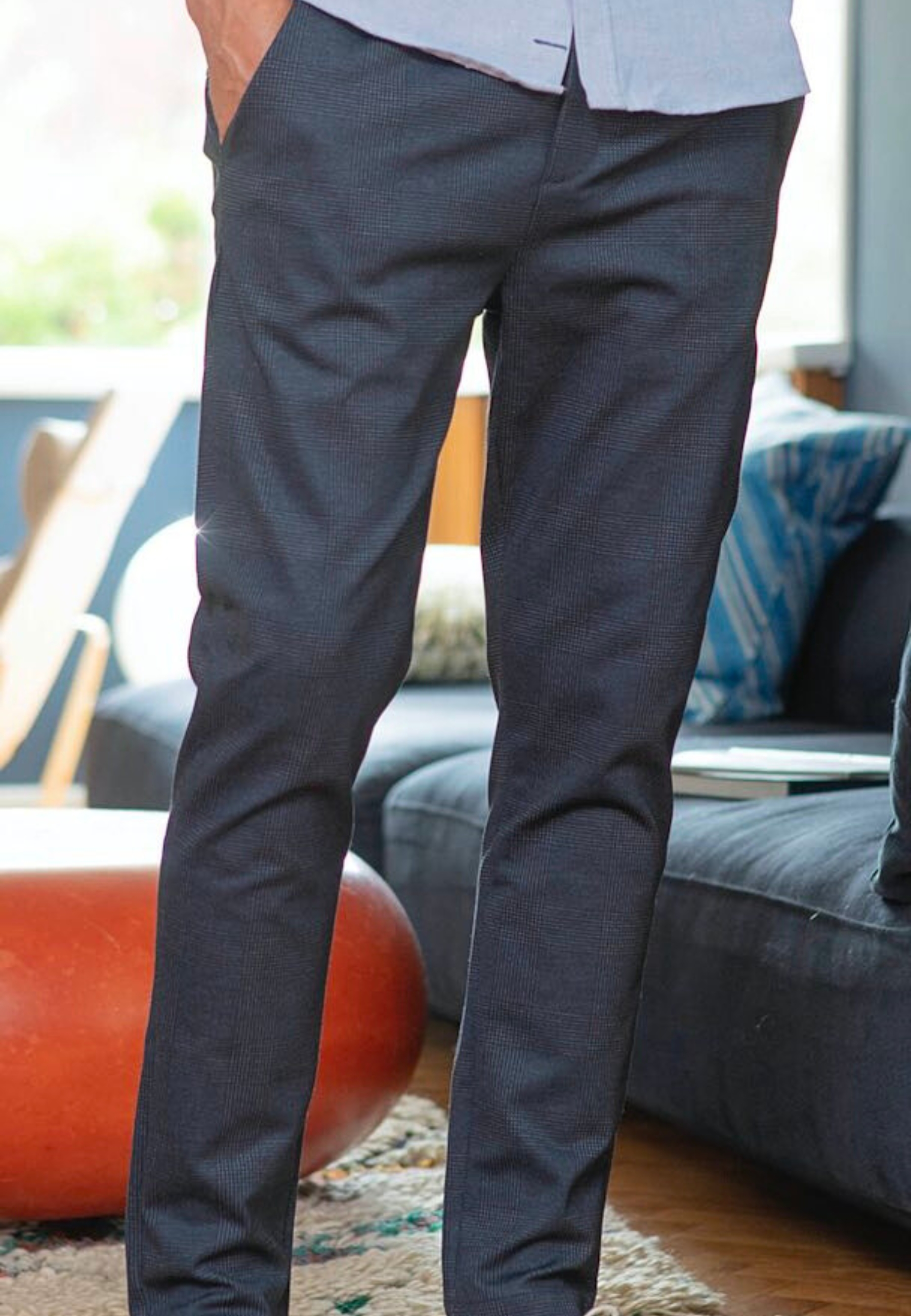 Se Club Texture Pants - Navy/Check Medium hos monomen