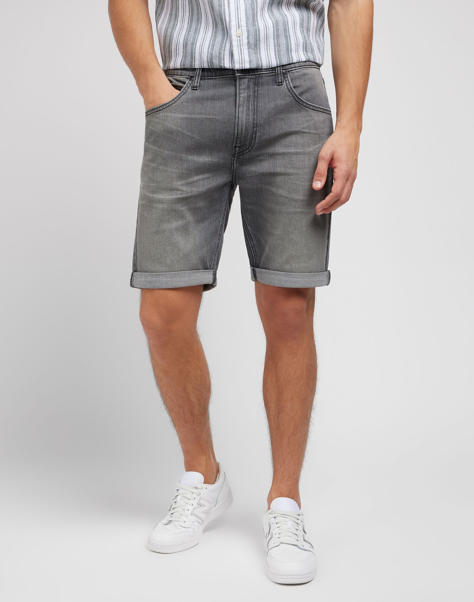 Se Lee 5 Pocket Jeans Shorts - Washed Grey W31 hos monomen