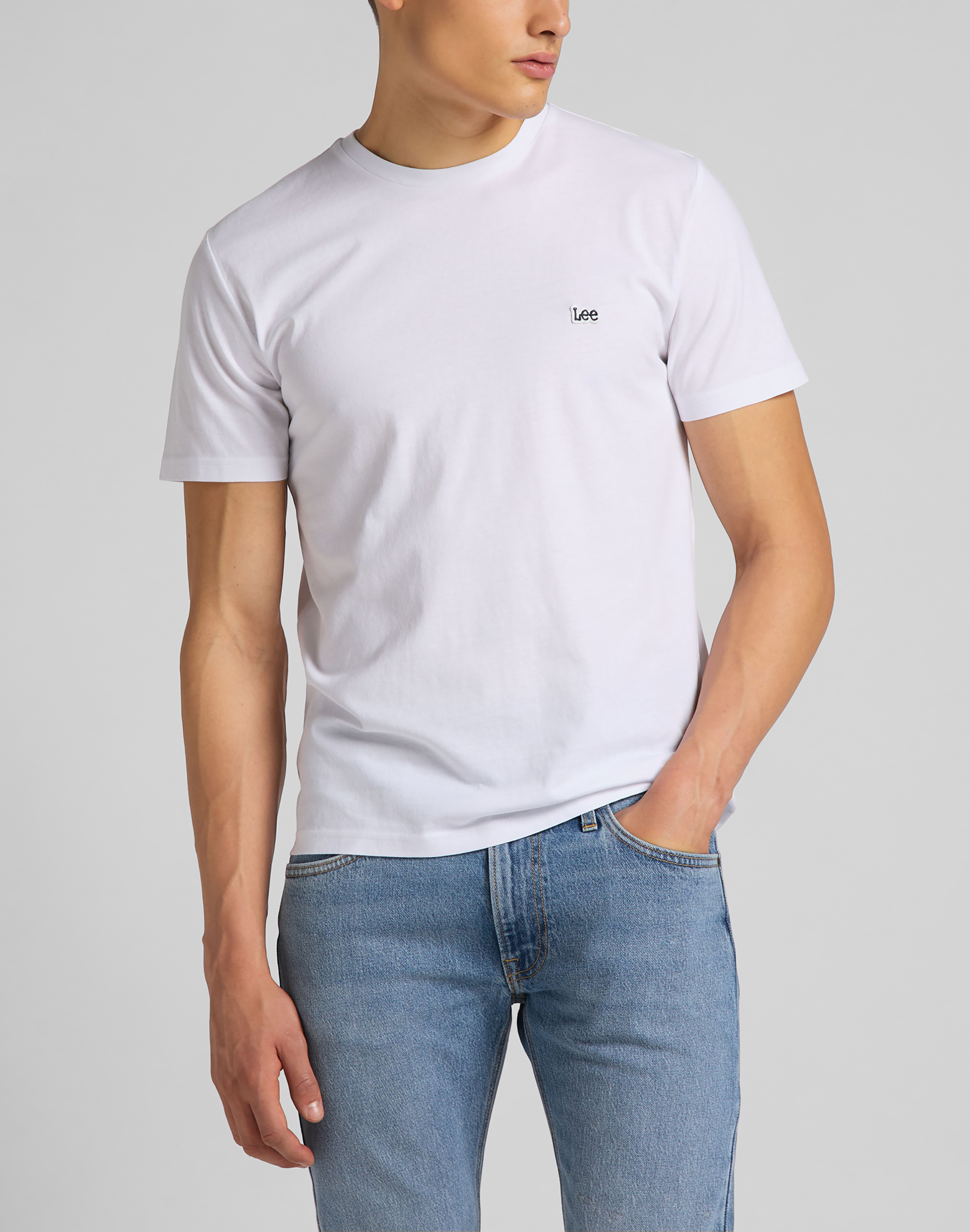 Se Lee Logo T-Shirt - Hvid Medium hos monomen