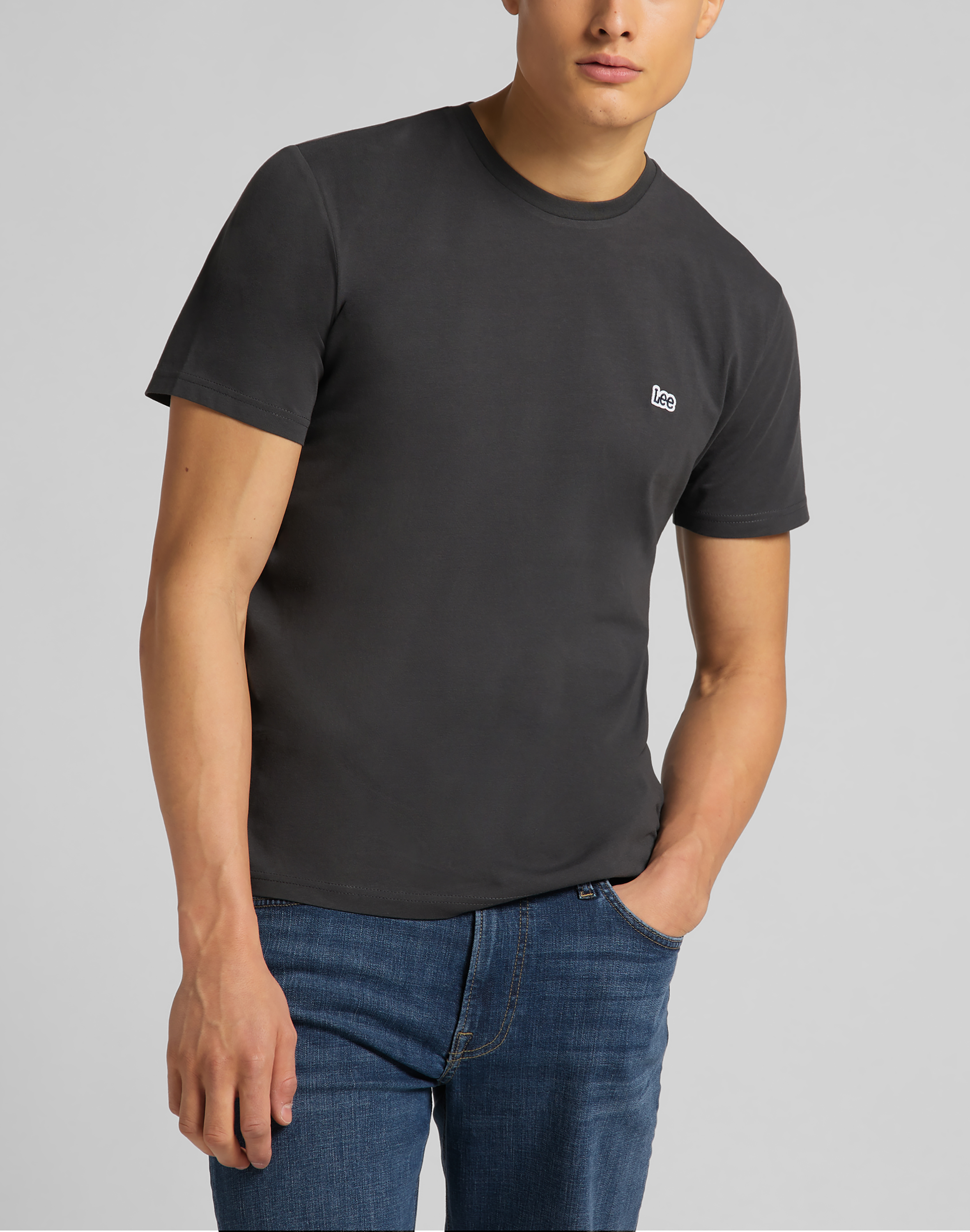 Se Lee Logo T-Shirt - Washed Black XXL hos monomen