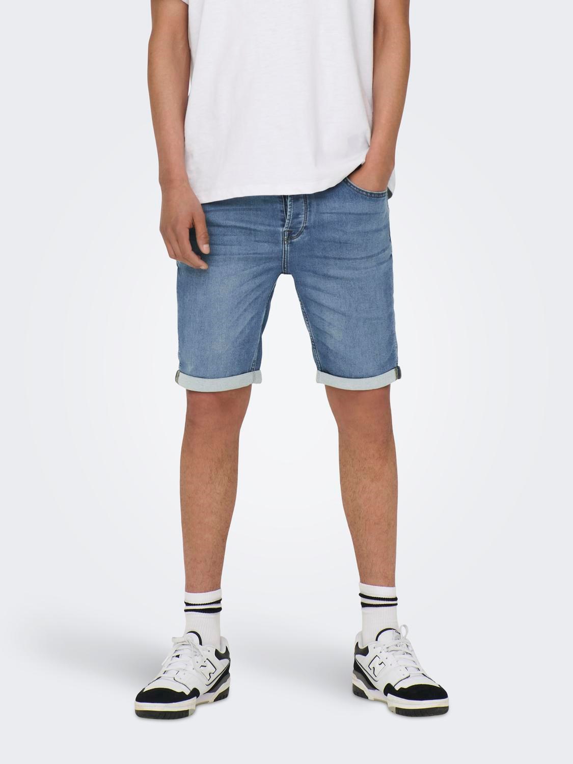 Billede af Only & Sons Ply Regular Fit Shorts Denim - Blue Denim Small
