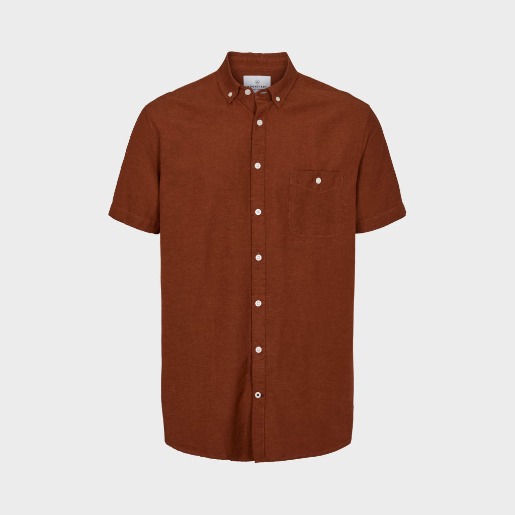 Johan Linen S/S shirt - Tobacco 4XL