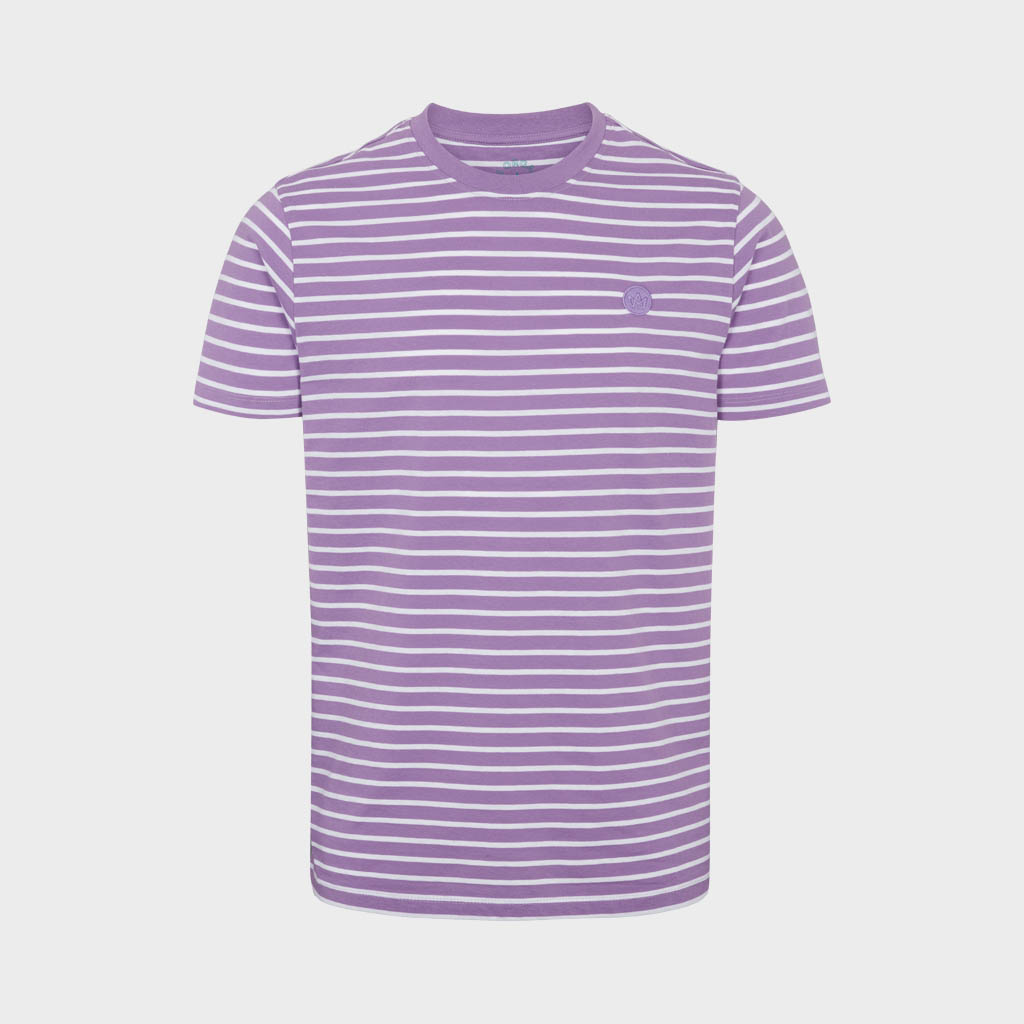 Timmi Organic/Recycled striped t-shirt Lavender/White X-Large