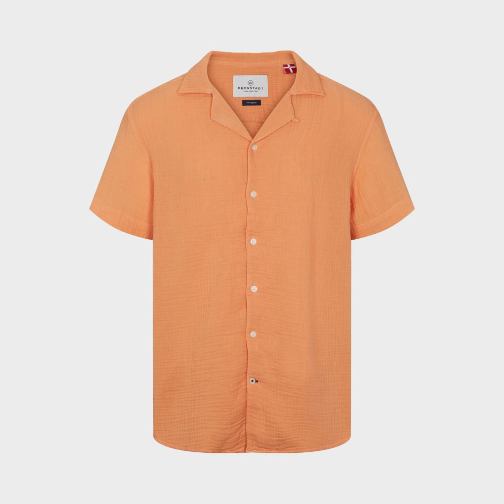 Cuba Muslin shirt SS - Papaya Medium