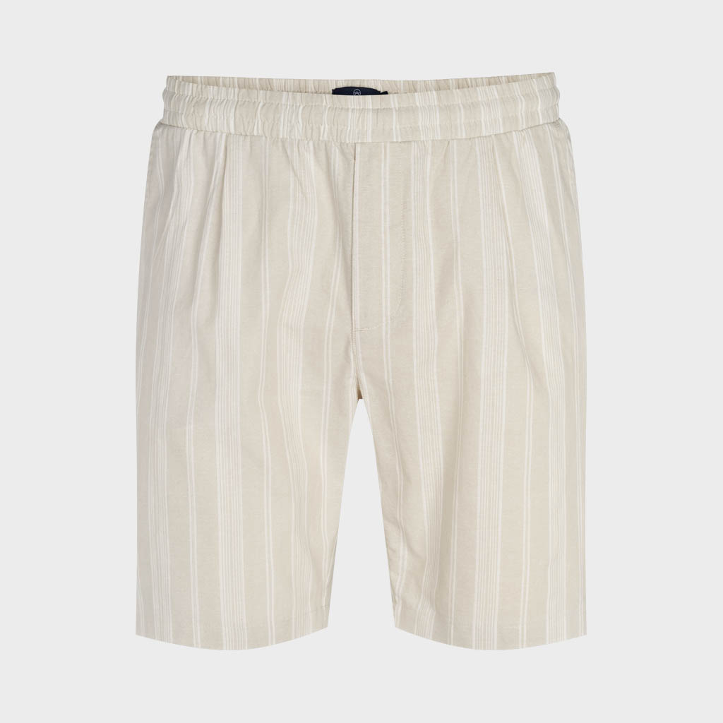Billede af Hør Shorts - Chill Linen Stripe Shorts - Sand 3XL