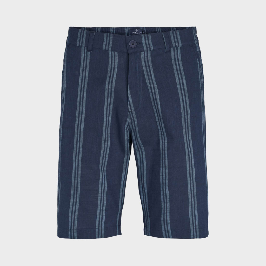 Se Hector Poplin Stripe shorts - Navy/Blue 3XL hos monomen